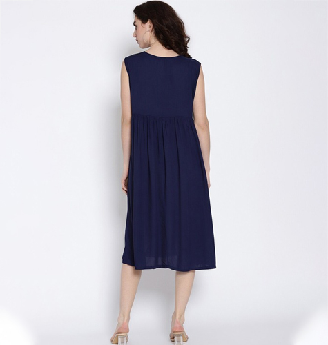 Women Maternity A-Line Midi Dress
